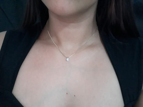 Colar Gargantilha Pedra Zirconia Dourado Ponto De Luz F Ouro