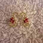 Brinco Dourado Noiva Pedra Zirconia Verde Azul Preto Festa