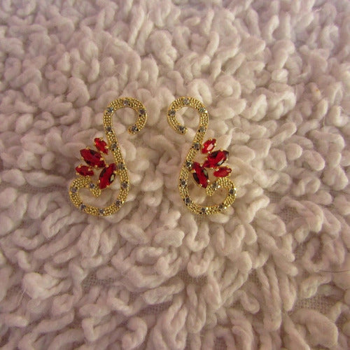 Brinco Dourado Noiva Pedra Zirconia Verde Azul Preto Festa