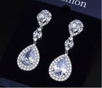 Brinco Noiva Zirconia Prata Formatura Debutante Gota Grande