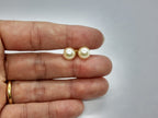 Brinco Pérola Noiva Dourado Folheado Ouro 18k Médio 8 Mm