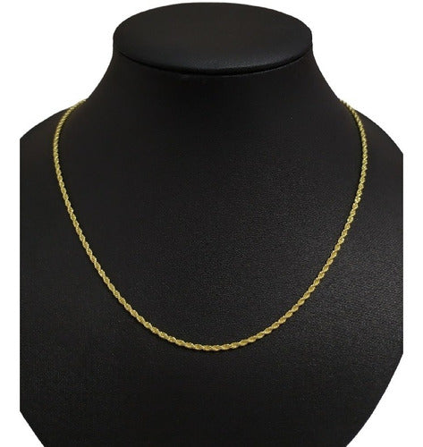 Colar Modelo Corda F. Ouro 18k Dourado Semi Joia 50 Cm