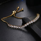 Pulseira Bracelete Dourada Pedra Zircônia Noiva Debutante