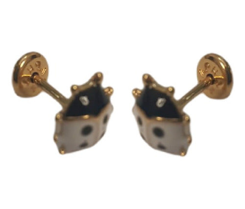 Brinco Infantil Tarraxa Baby Dourado F Ouro 18k - 3 Pares