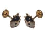 Brinco Infantil Tarraxa Baby Dourado F Ouro 18k - 3 Pares