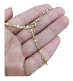 Pulseira Bracelete Terço Noiva Dourada F Ouro Com Pérolas