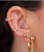 Piercing Argola Falso Fake Dourado Pedra Zirconia Semi Joia