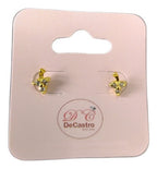 Brinco Dourado Infantil Folheado Ouro Uva Strass 2 Furo Peq