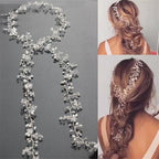 Tiara Arranjo Grinalda Cabelo Noiva Pérola Fio Strass Brilho