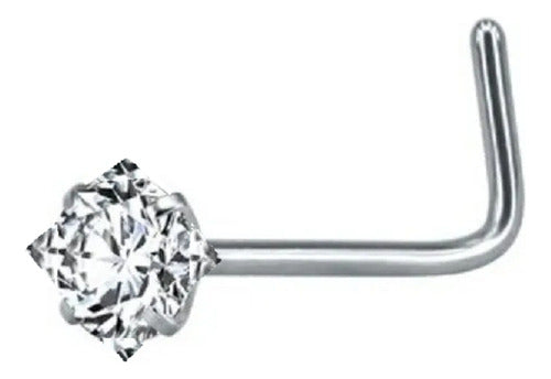 Piercing Nariz Nostril Quadrado Pedra Zirconia 3mm Furtacor