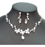 Colar E Brinco Noiva Zircônia Prata Festa Debutante Luxo