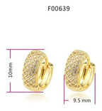 Brinco Argola Pedra Zircônia Dourado Folheado Ouro 18k 6 Mm