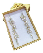Brinco Noiva Dourado Zirconia Pendurado Debutante Festa Luxo
