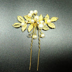 Arranjo Enfeite Dourado Cabelo Noiva Perola Dama Debutante