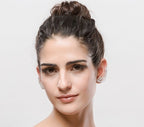 Brinco Ear Cuff Noiva Pedra Zirconia Prata Festa Debutante