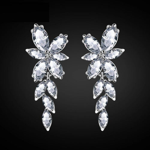 Brinco Noiva Pedra Zirconia Prata Festa Debutante Delicado