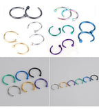 Piercing Nariz Argola Falso Fake Dourado Prata Preto Rosa