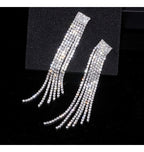 Brinco De Strass Noiva Prata Pendurado Festa Luxo 15 Anos
