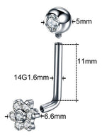 Piercing Íntimo Genital Christina Flor Pedra Zircônia