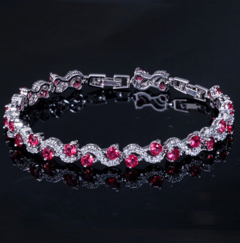 Pulseira Bracelete Prata Ou Dourada Zircônia Noiva Debutante