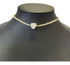 Colar Chocker Zirconia Coração Vermelho Preto Branco Riviera