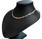 Colar Fita Trançado Duplo Largo Dourado Ou Prata Aço Inox