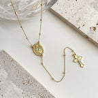 Colar Terço Noiva Dourado Delicado Banhado A Ouro 18k