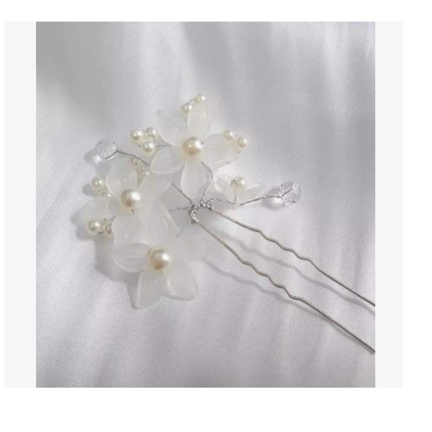1 Arranjo Enfeite Cabelo Noiva Perola Dama Daminha Debutante - Prateado