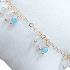 Pulseira Pingentes Pedras Cristais Coloridos Banhado A Ouro