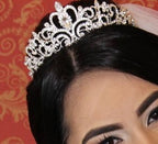 Coroa Tiara Prata Noiva Strass Debutante Barata Com Pente