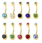 Kit 10 Piercing De Umbigo Dourado Banhado A Ouro 18k