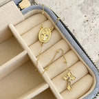 Colar Terço Noiva Dourado Delicado Banhado A Ouro 18k