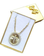 Colar Mandala Cruz Cravejado De Zirconia Dourado F. Ouro 18k