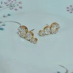 Brinco Ear Cuff Pedra Zirconia Gota Dourado Festa Folheado