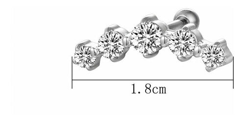 Piercing Cluster Dourado Helix Cartilagem Pedras Zirconia