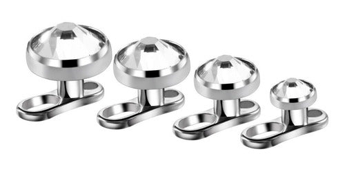 Piercing Microdermal Titânio Pedra Cristal 3mm 4mm 5mm
