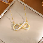 Colar Chocker Infinito Zirconia Dourado F. Ouro 18k Semijoia