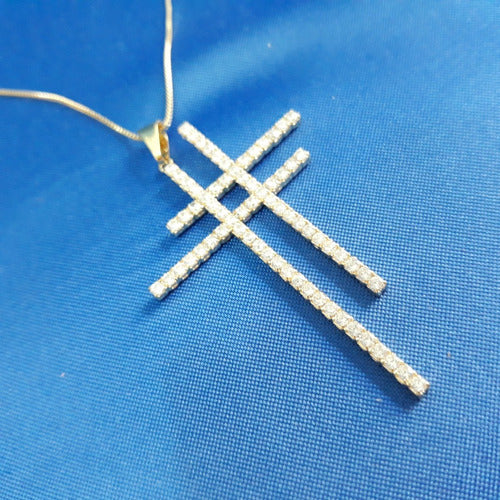 Colar Hashtag Blogueiras Pedra Zirconia Dourada F. Ouro 18k