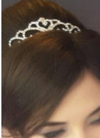 Coroa Tiara Dama Daminha Noiva Strass Pérola Prata Barata