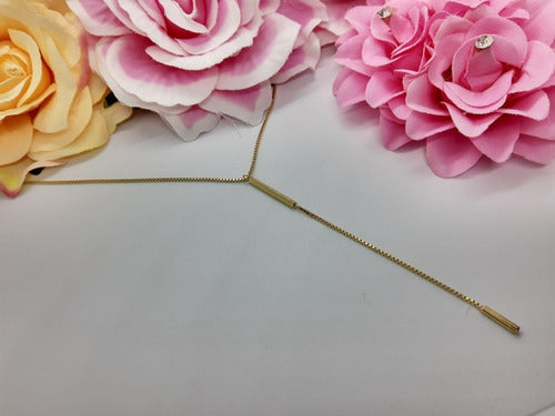 Colar Gravatinha Palito Folheado A Ouro 18k Dourado Semijoia