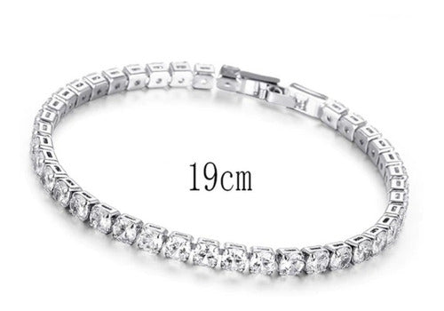 Pulseira Bracelete Prata Com Zircônia Noiva Debutante Barata