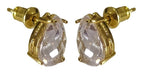 Brinco Zirconia Gota Dourado Dama Daminha F. Ouro Luxo