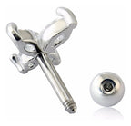 Piercing Tragus Dourado Cartilagem Pedra Mini Borboleta 6mm