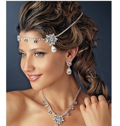 Tiara Testeira Headband Noiva Strass Prata Kim Kardashian