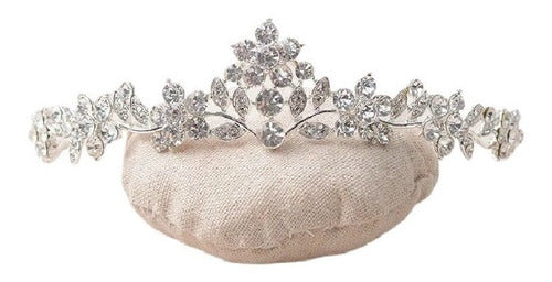Coroa Dama De Honra Daminha Strass Prata Debutante Noiva