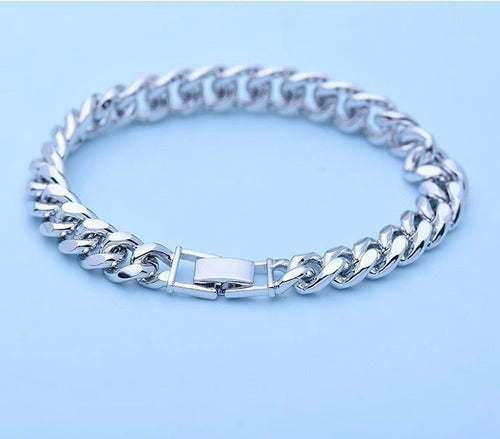 Pulseira Bracelete Feminina Prata Pedra Zircônia Grossa