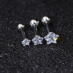 Piercing Tragus Helix Flat Cartilagem Mini Estrela 3 4 5 Mm