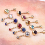 Kit 10 Piercing De Umbigo Dourado Banhado A Ouro 18k
