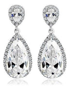 Brinco Noiva Pedra Zirconia Prata Festa Gota Luxo Debutante