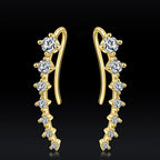 Brinco Ear Cuff Noiva Pedra Zirconia Dourado Debutante Festa